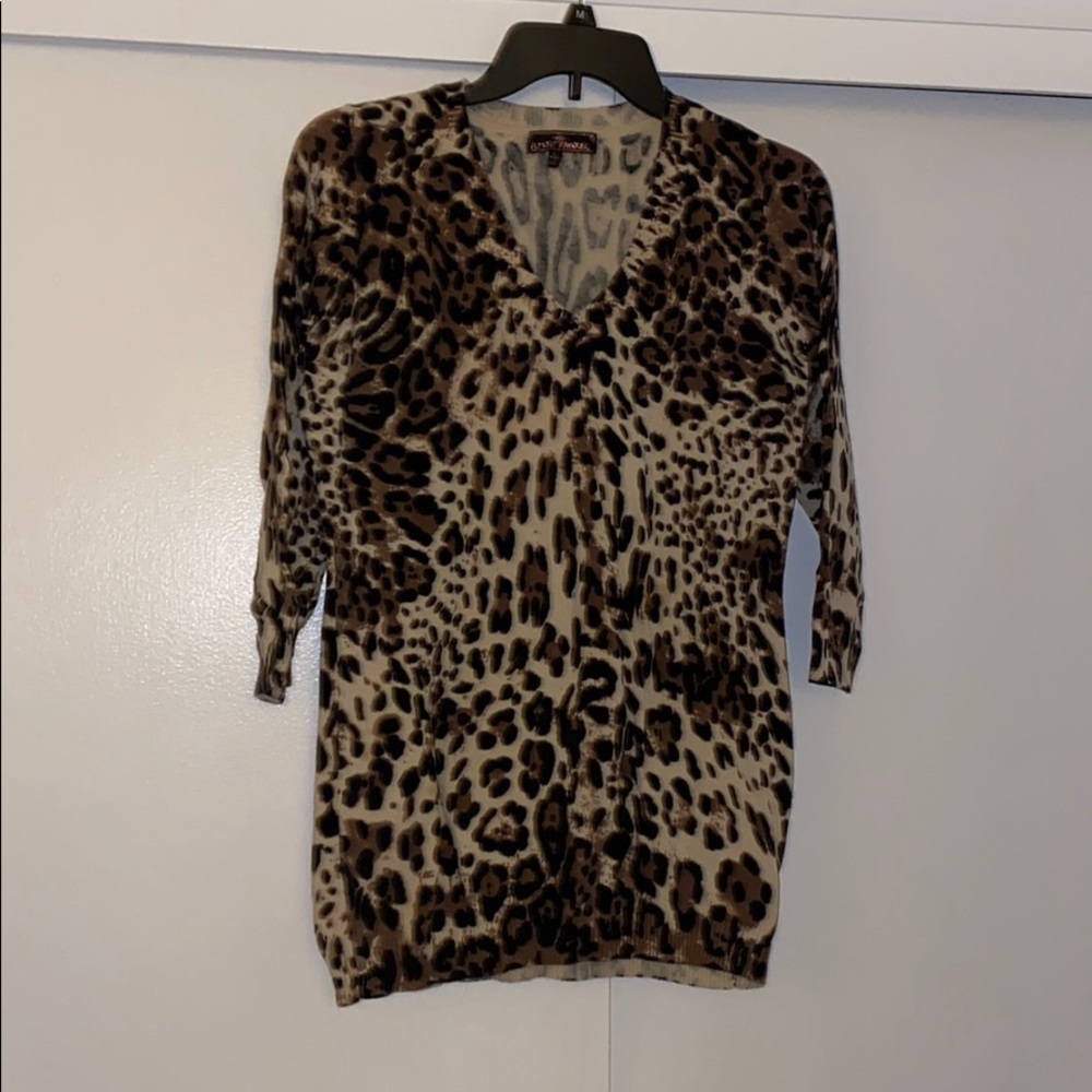 Almost Famous brown n tan leopard print sweater.